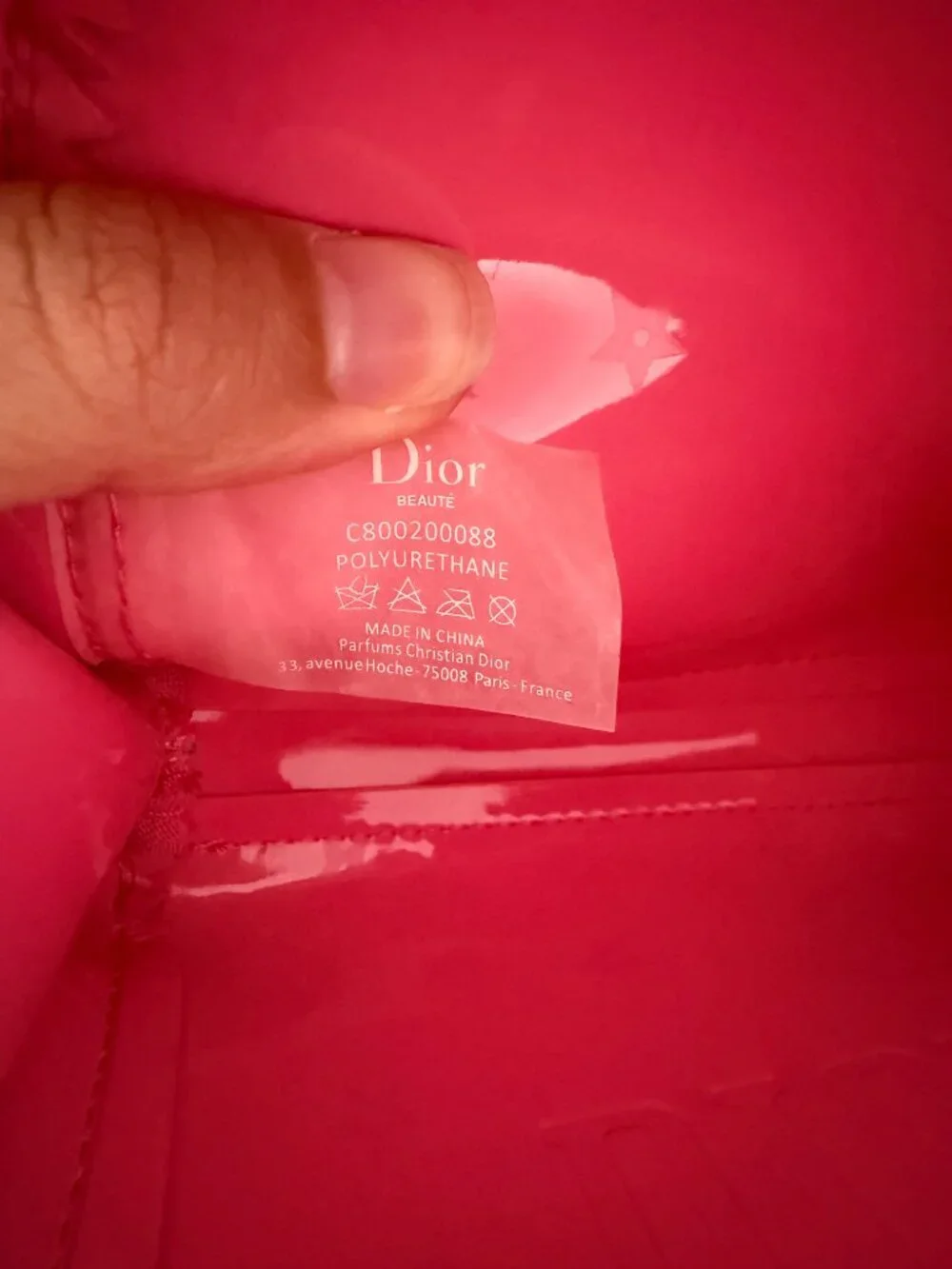 Dior Hot Pink Leather Embossed Cosmetic Case
